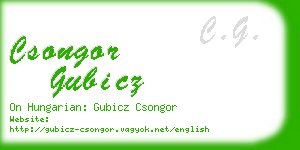 csongor gubicz business card